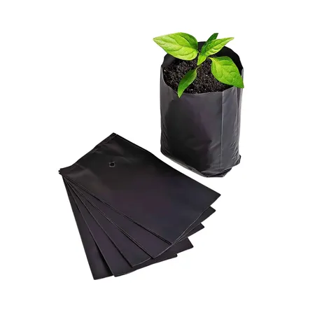 Bolsas negras de polietileno para vivero y almácigo con planta
